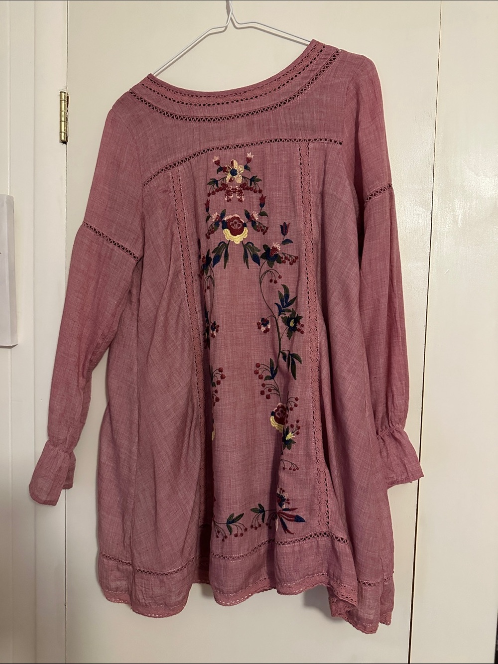 Umgee Rose Pink Embroidered Mini Dress